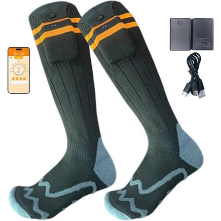 5000mAh 150°C Sähkölämmitteiset sukat, säädettävät sukat 4 lämpötila-asetuksella, unisex-sukat talveen, matkustamiseen ja ulkoiluun