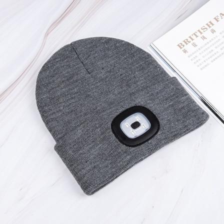 Strikket lue med led lys for joggetur Gray