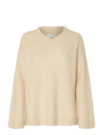 Selected | Slfsia Ras Ls Knit Long V-Neck Noos | S