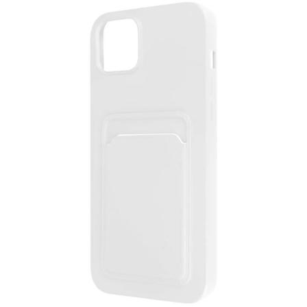 iPhone 14 blødt silikone etui Hvid kortholder