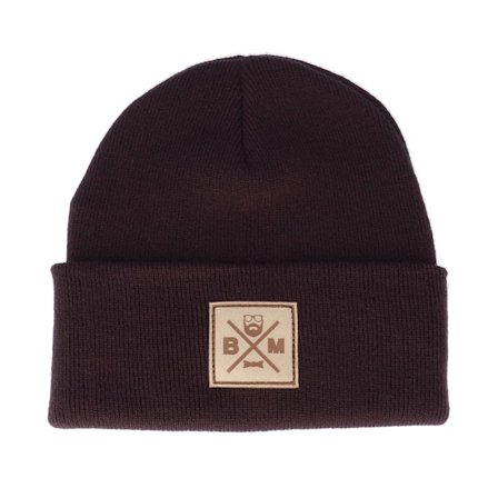 Bearded Man - Braun cuff Mütze - Bm Cross Patch Plum Beanie @ Hatstore