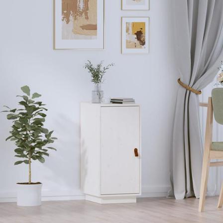 Vidaxl Skåp Vit 34x40x75 Cm Massiv Furu Vit