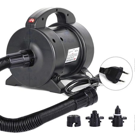 Bærbar 1600W elektrisk pumpe luftmadrasspumpe rask oppblåsing elektrisk luftpumpe oppblåser deflator med 2 dyser for luftmadrass flåte båt