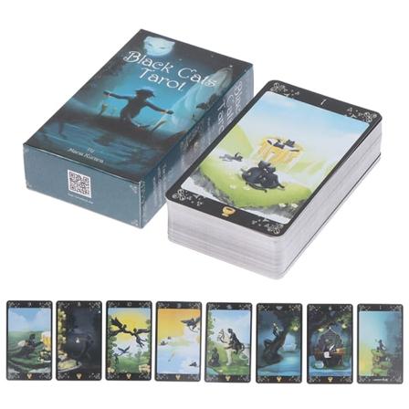 Mustat kissat Tarot-kortit Oraakkelikortti Tarot-perhejuhlapeli Monivärinen yksi koko Multicolor one size