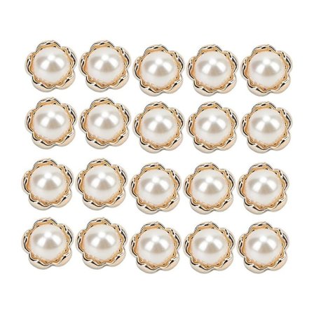20 stk. perleknapper blomsterform vintage udsøgte dekorative knapper til syning håndværk tøj dekorativt tilbehør