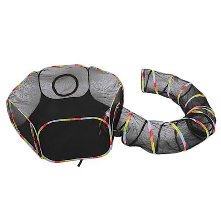 Utendørs katteinnhegning lekegrind med tunnel for aktive kjæledyr