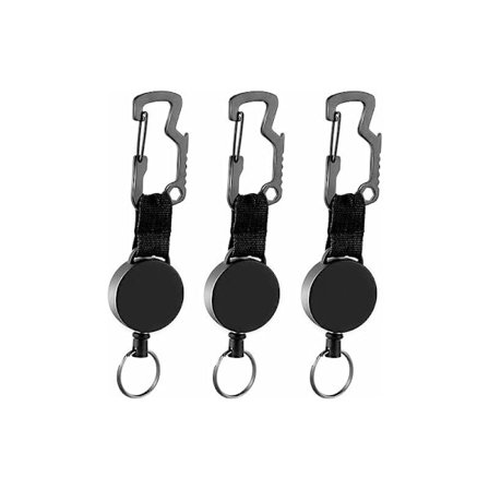 Teleskooppinen avaimenperä, teleskooppinen avaimenperä, vaijerilanyard, avaimenaru, 23 tuuman vaijeriteleskooppinen henkilökortin pidike, 