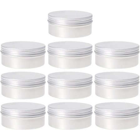 10 st Balmbehållare Aluminium Runda Tennbehållare Metall Tennförvaringsburkar Skruvlock Metall Resa
