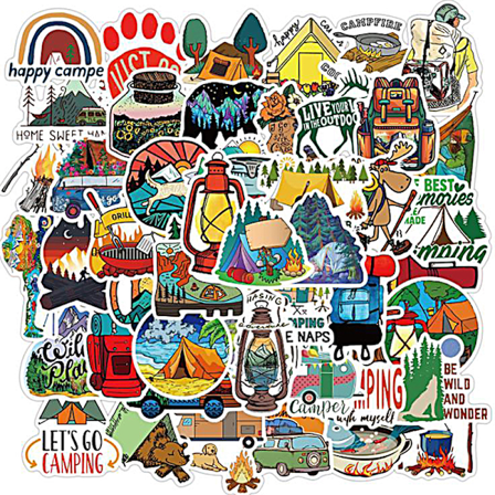 50 stk Outdoor Camping Stickers Wild Travel Stickers PVC Graffit