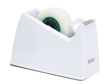 Tejphållare, plast, gummibas, metallkniv, 33 m, vit - Lyreco - Kontorsmaterial - Tejp lim och häftmassa - Tejphållare