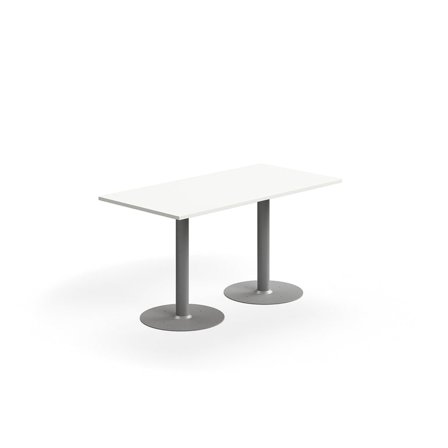 Bord ALVA, 1400x700x720 mm, gulvfast, højtrykslaminat, sølv/hvid