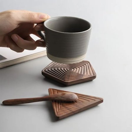 1pc Home Table Non-slip Coffee Pad Durable Wood Coasters Resistant Drink Mat Round Heat Resistant Drink Mat Coffee Cup Pad