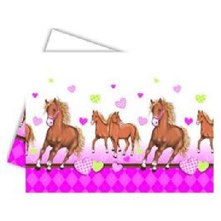 Dug heste på hvid baggrund 120x180 cm