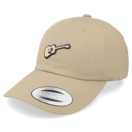 Abducted - Acoustic Guitar Patch Khaki Dad Cap Unconstructed Beige Cap - @ Hatstore