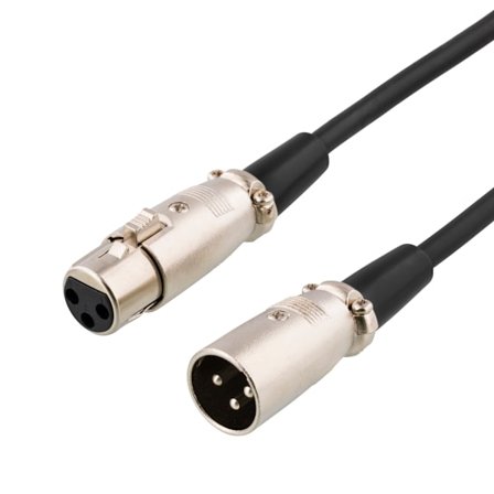 XLR audio cable, 3-pin ma - 3-pin fe, 7m, black