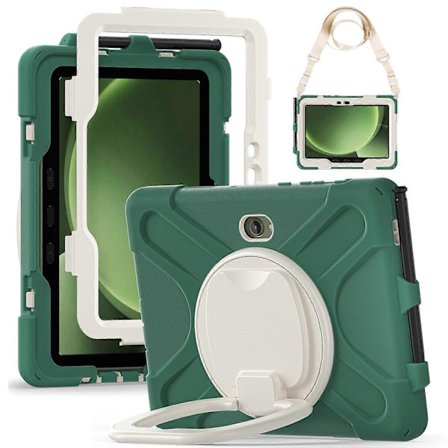 Deksel til Samsung Galaxy Tab Active5 Pro med skulderrem, TPU + PC + silikon og støtteben