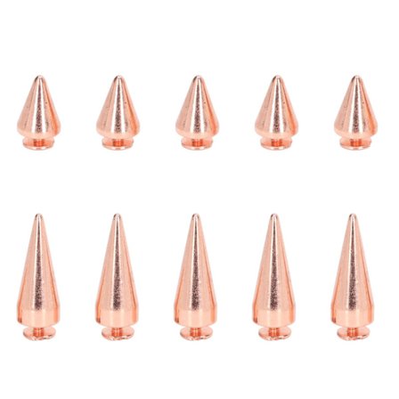10 stk Punk Cone Spikes Studs Rose Gold Metall Elektroplettering Spike Skrue Nagler For DIY Lær Håndverk Klær Vesker