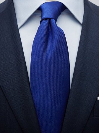 John Henric Men's Cobolt Blue Tie Plain Size 8