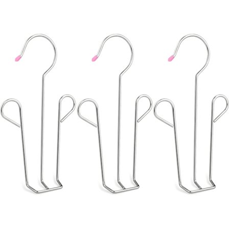 3 Pak Stål Sko Hængere Multifunktionel Dobbelt Krog Lufttørre Stativ til Læder Sko