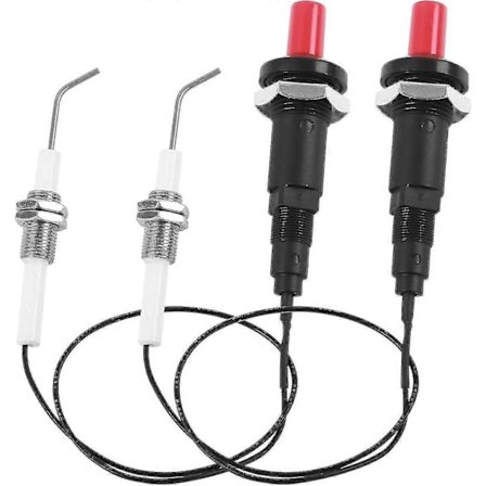 2-pack Piezo Tändare, Gaständare, Piezo Tändarnål, Piezo Tändare, Tändare kompatibel med Gasgrill, Rot (Fww)