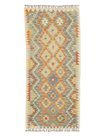 Mały Kilim Afgan Old Style Dywan 88X196 Wełna