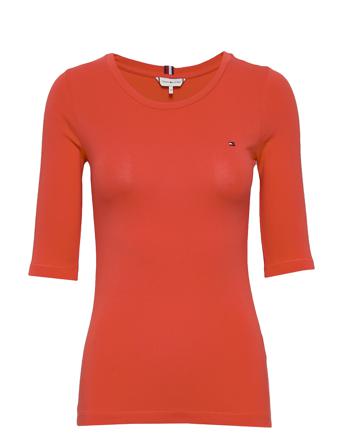 Th Cool Solid Round-Nk 1/2 Slv Orange Tommy Hilfiger