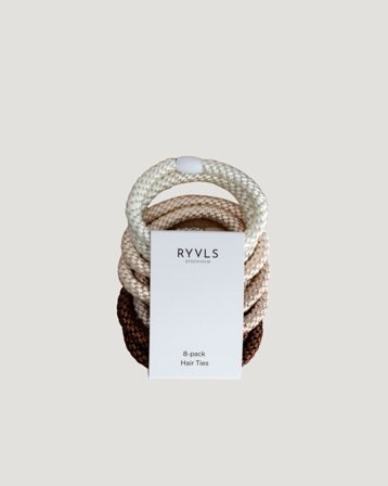 RYVLS 8-pack Hair Ties Beige Accessoarer Jente - Kids Brand Store