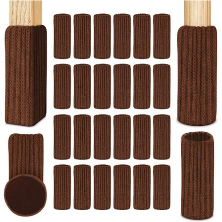 Brune stolsøkker for stoleben, 24 stk. filt møbelstolsokk