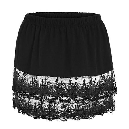 Kvinnors Kjolar Förlängning Spets Kant Förlängare Underskjort Bomull Avtagbar Skiktning Mini Kjolar Falsk Skjorta Blus Svans Kant Sju Storlekar