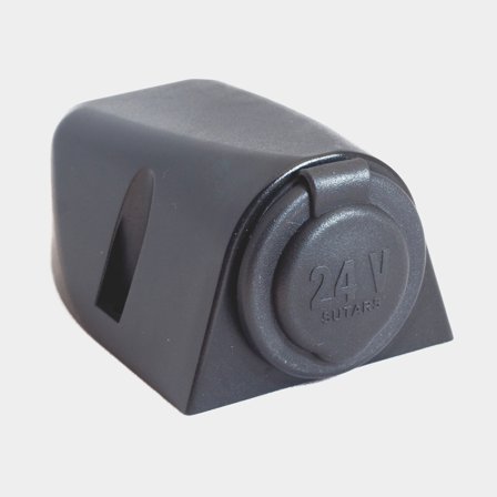 Cigarette socket Sutars, surface-mounted, 24 V, 16 A, black