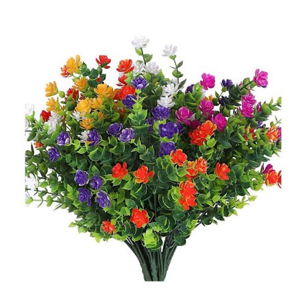 10-pack Utomhus UV-resistent Konstgjorda Växter i Plast, Fäller Inte Färg