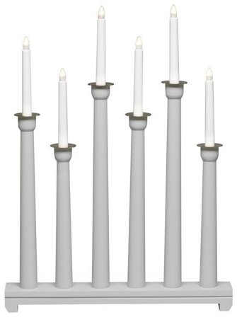 Konstsmide 3978-310 Adventsljusstake 6 ljus Grå, Belysning