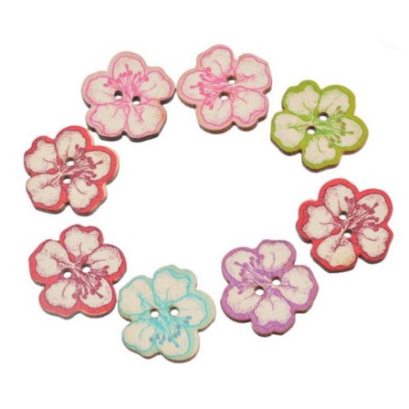 Naturtræ Knapper Syknap 2-Huls Retro Sød Lille