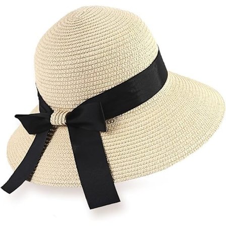 Bredbremmet stråhatt UV-beskyttelse Sammenleggbar knute Solhatt Sommerhatt Strand og utendørsaktiviteter