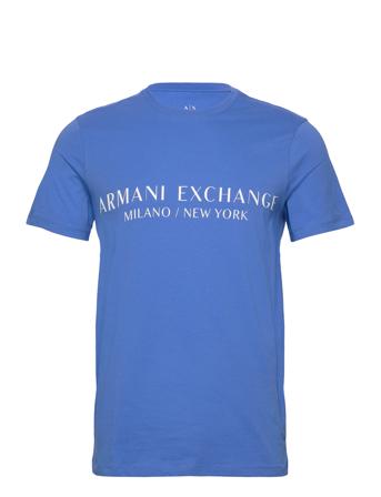 T-Shirt T-shirts Short-sleeved Blå Armani Exchange*Betinget Tilbud