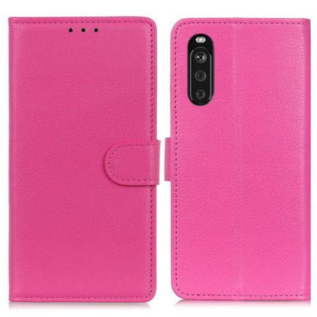Sony Xperia 10 Iii - Litchi Läder Fodral - Rosa Rosa