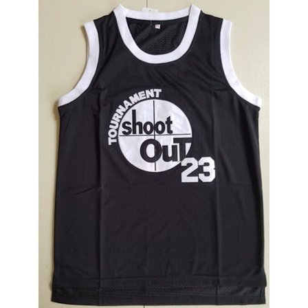 96 Championship Shootout Basketbolltröja Sydd Sportfilmtröja Svart—23 XL