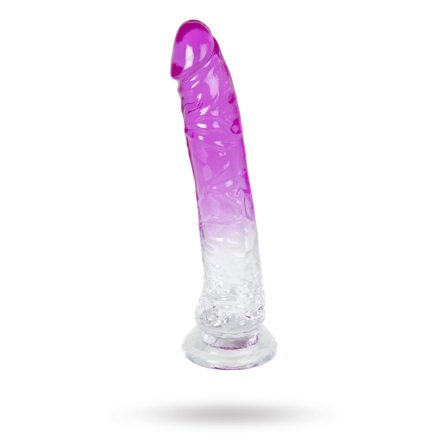 Dual Color Dildo 20CM - Purple & Clear - Sustainable Pleasure