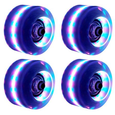 Rullskridskohjul Blinkande LED Light Up Skateboardhjul med lager 4st/ set Pink-blue