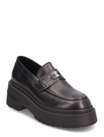Tjw Chunky Loafer Mokasiner Lave Sko Svart Tommy Hilfiger*Betinget Tilbud