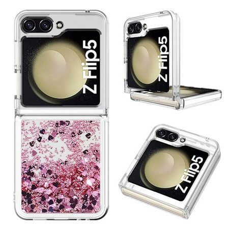 Glitter Bling TPU Cover Samsung Galaxy Z Flip 5 Roséguld