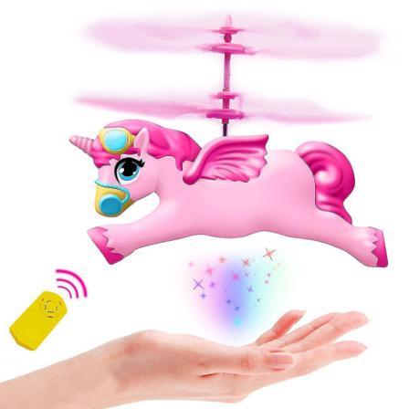 Rc-helikopteri lentävä yksisarvinen keijulelu lentävä helikopteri drone lahjat, käsin ohjattavat hauskoja keijunukkeja joulun syntymäpäivälahja