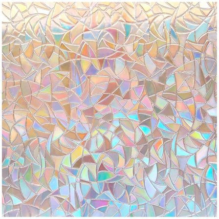 Farget glass regnbue vindusfilm personvern: 3D vindusfilm ikke-klebende statisk klammer vindusfilm dekorativ (44,5*200cm)