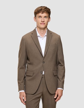Shaping New Tomorrow - Essential Blazer - Saddle Brown Melange - Slim Fit - Herre - Størrelse XL