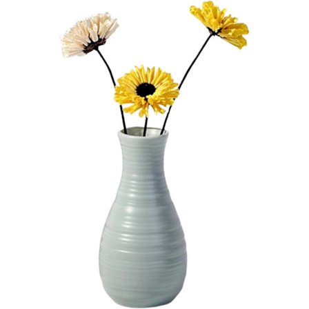 Holdbare og moderne plastvaser til blomster, til stue, kontor, bryllupsdekorasjon (mintgrønn)