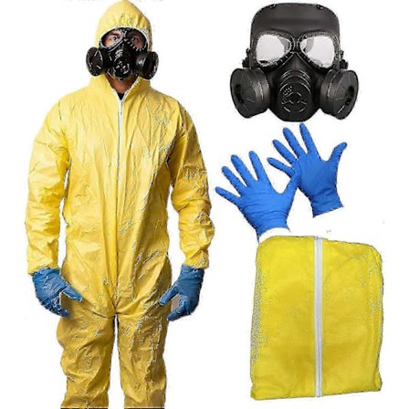 3-delt Meth Cook-kostyme, Halloween Breaking Bad Cosplay-kostymer for menn og tenåringer, One Size Fits All - Trendy kostyme