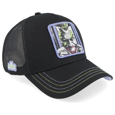 Capslab - Svart trucker Caps - Dc Comics Joker Black A-Frame Trucker @ Hatstore