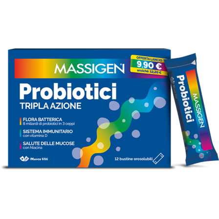 Massigen Probiotici 12 Stickpack - Benessere Intestinale