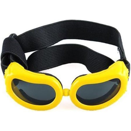 Udendørs solbriller til hunde og katte - Anti-UV, vandtætte, vindtætte og anti-tåge solbriller til små kæledyr - gule