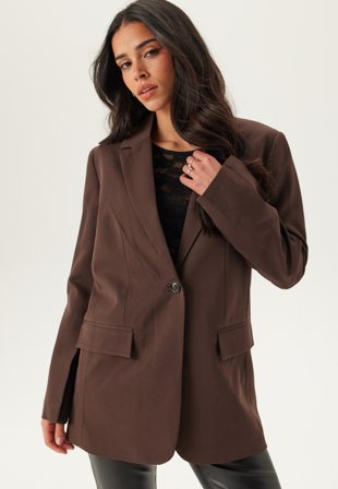 VILA - Vimoreja New L/S BLAZER - Coffee Bean - Kläder - - Bubbleroom